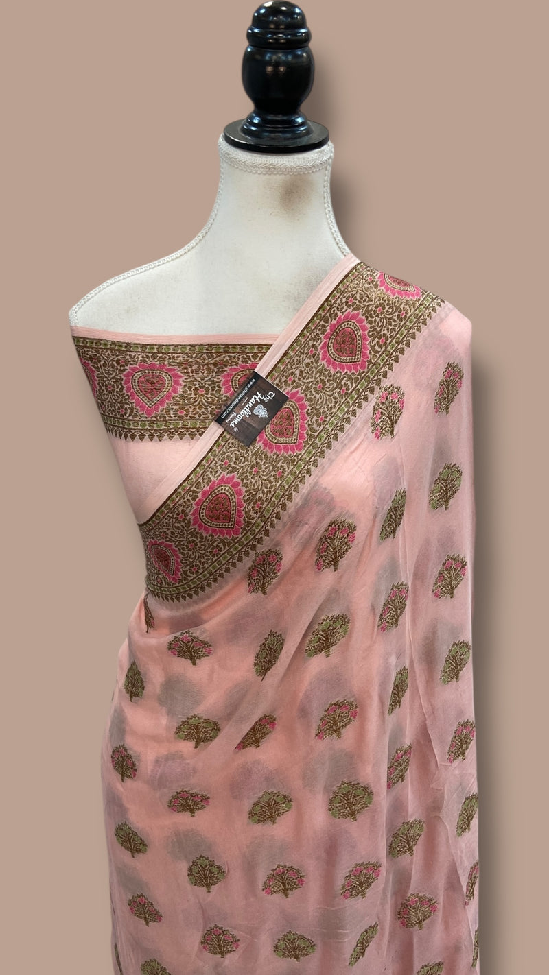 Pure Chiffon Khaddi Banarasi Saree