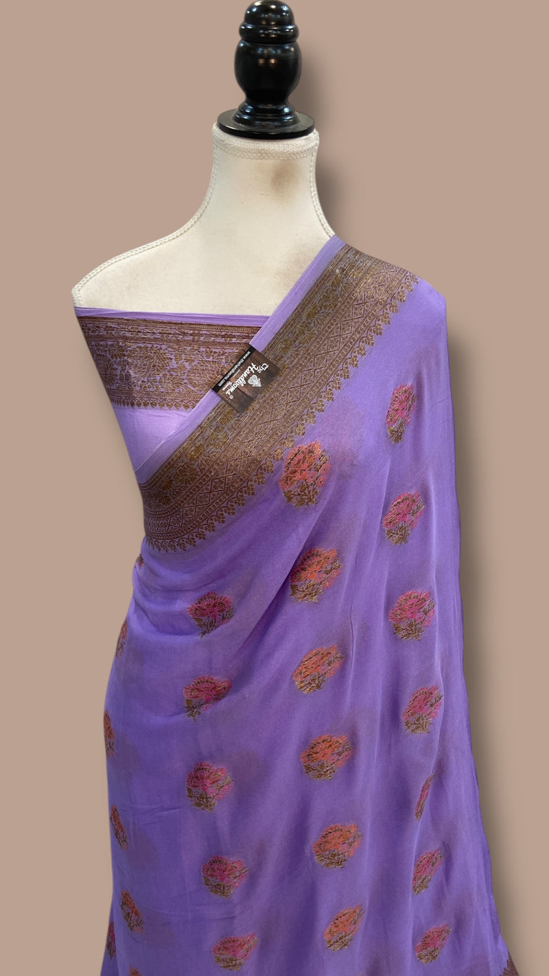Pure Chiffon Khaddi Banarasi Saree