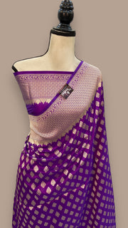 Pure Katan Silk Banarasi Handloom Saree - All Over Jaal Work - The Handlooms