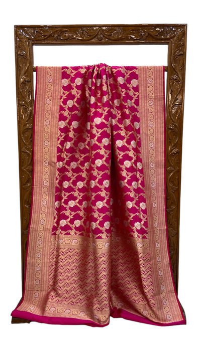 Pure Katan Silk Banarasi Handloom Saree - All over Sona Roopa Jaal work