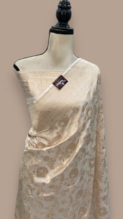 Pure Katan Silk Banarasi Handloom Saree - All over Sona Roopa Jaal work - The Handlooms