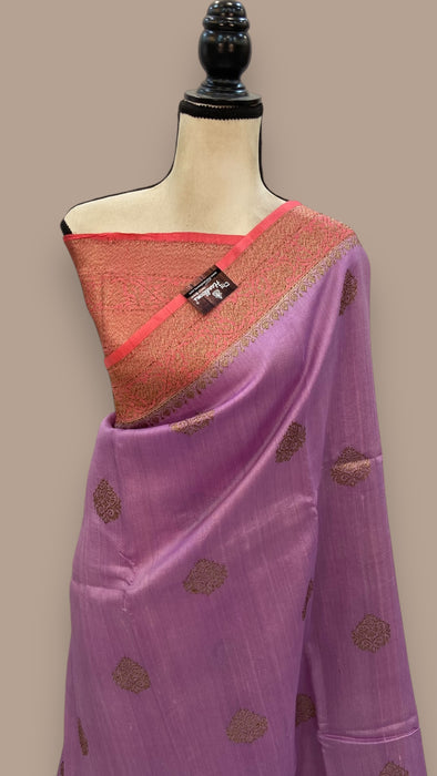 Pure Tussar Silk Handloom Banarasi Saree