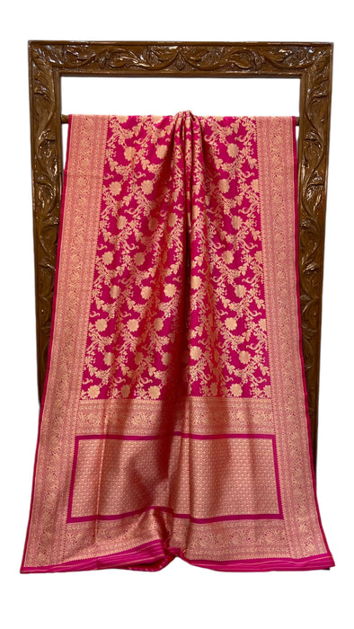 Pure Katan Silk Banarasi Handloom Saree - All over kadiyal Jaal work