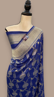 Tussar Georgette Handloom Banarasi Saree - The Handlooms