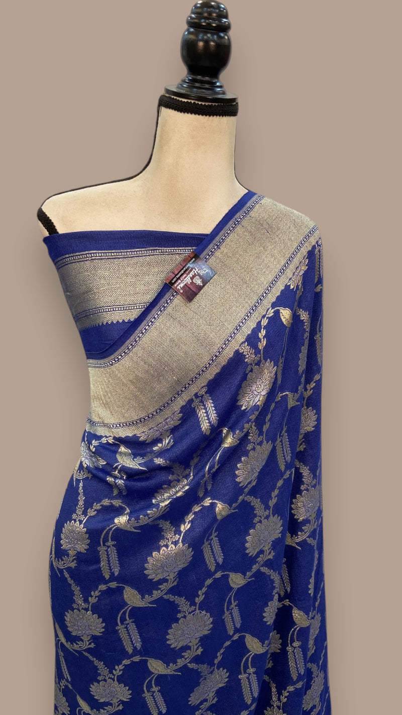 Tussar Georgette Handloom Banarasi Saree - The Handlooms