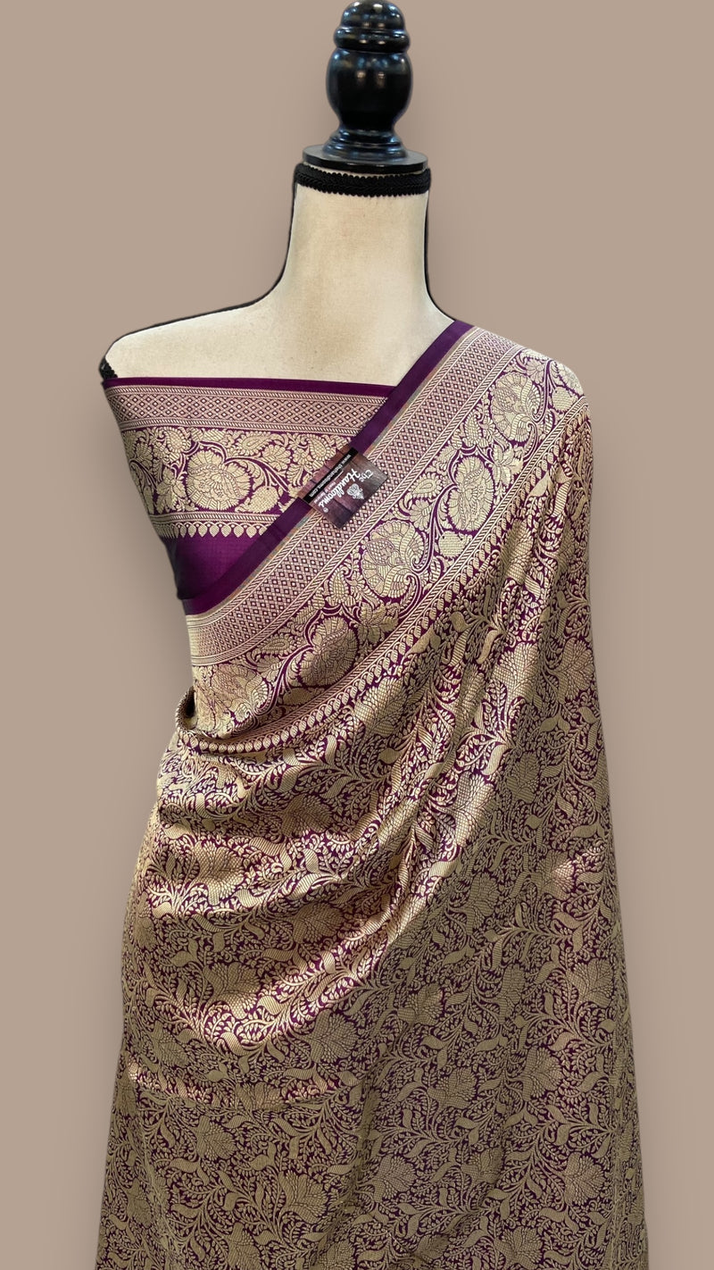 Pure Katan Silk Banarasi Handloom Saree - Tanchui Brocade - The Handlooms