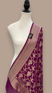 Khaddi Georgette Handloom Banarasi Dupatta - The Handlooms