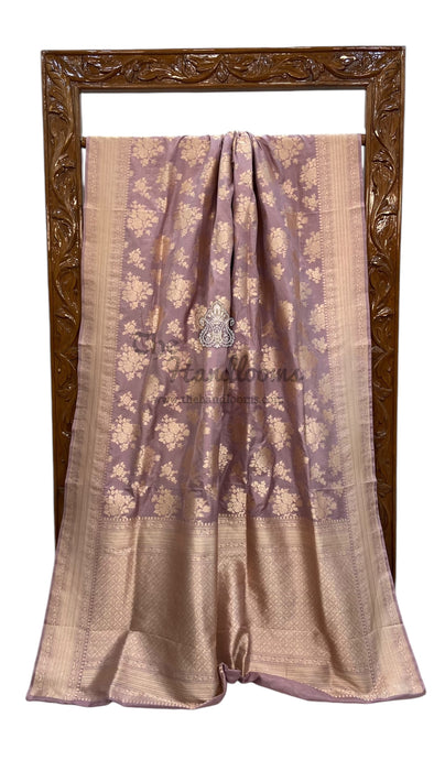 Pure Katan Silk Banarasi Handloom Saree - All over Jaal work