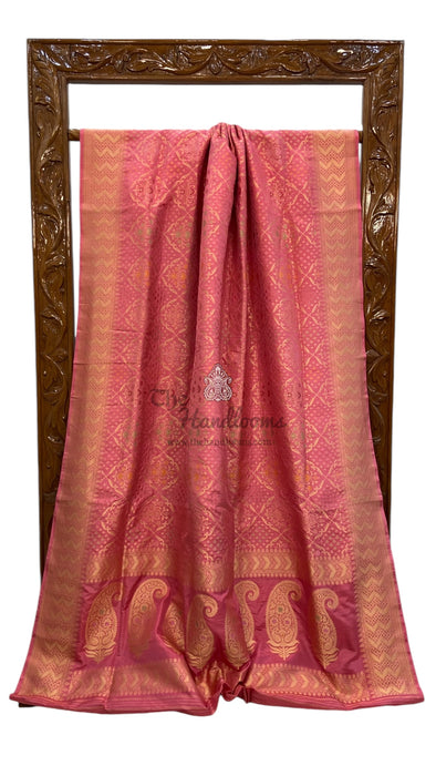 Pure Katan Silk Banarasi Handloom Saree - Tanchui Brocade With Meenakari