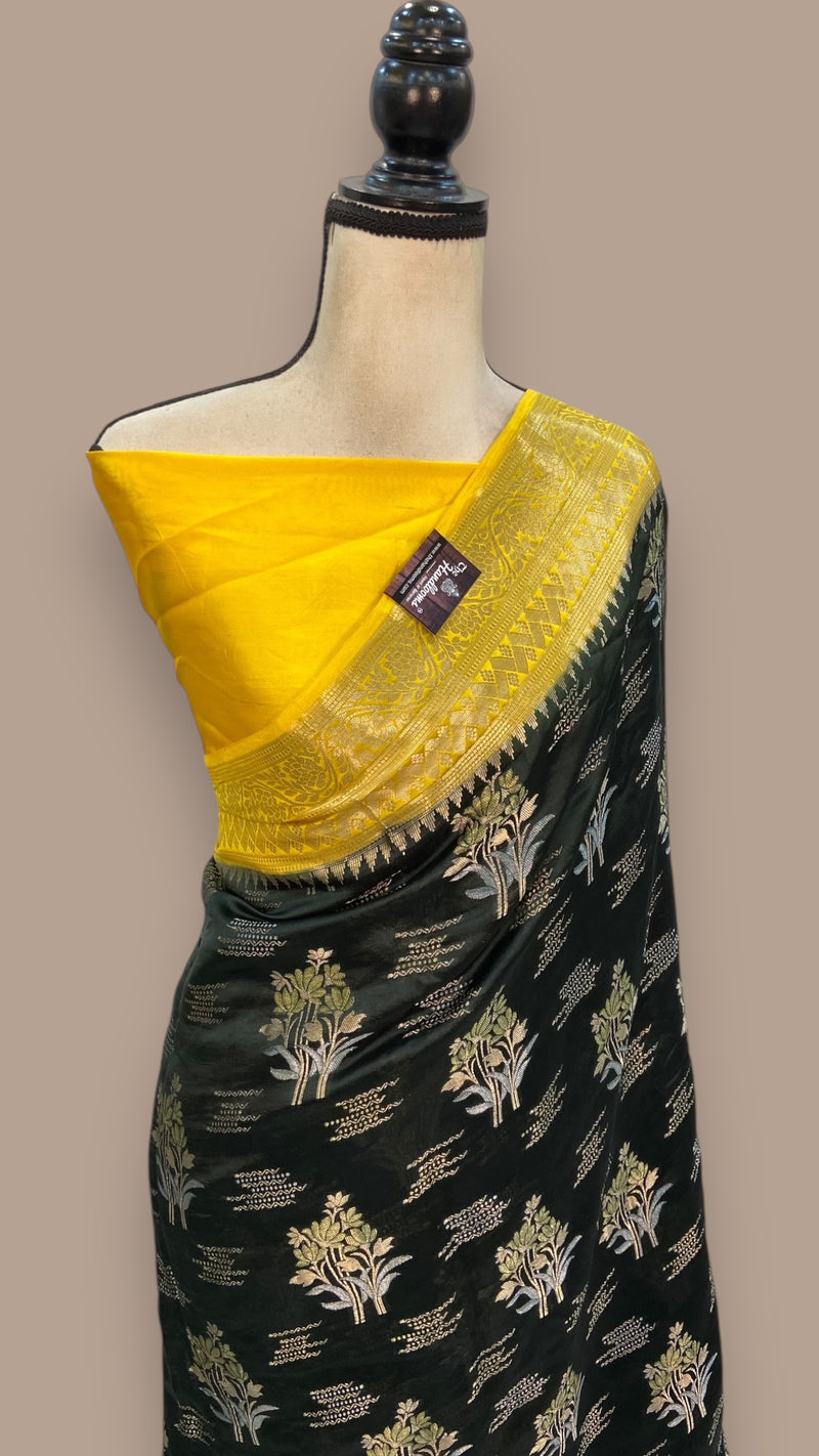 Pure Mango Silk Banarasi Handloom Saree - The Handlooms