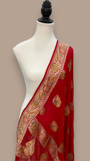 Khaddi Georgette Handloom Banarasi Dupatta - The Handlooms