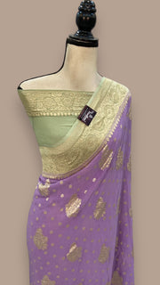 Pure Khaddi Georgette Handloom Banarasi Saree - The Handlooms