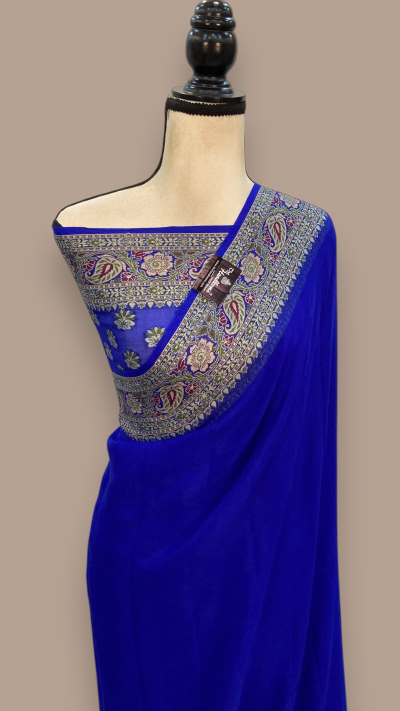 Pure Chiffon Khaddi Banarasi Saree - The Handlooms