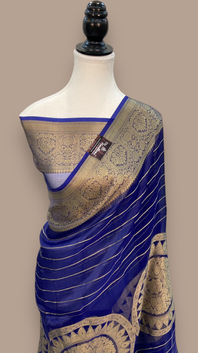 Pure Metallic Tissue Handloom Banarasi Saree - The Handlooms