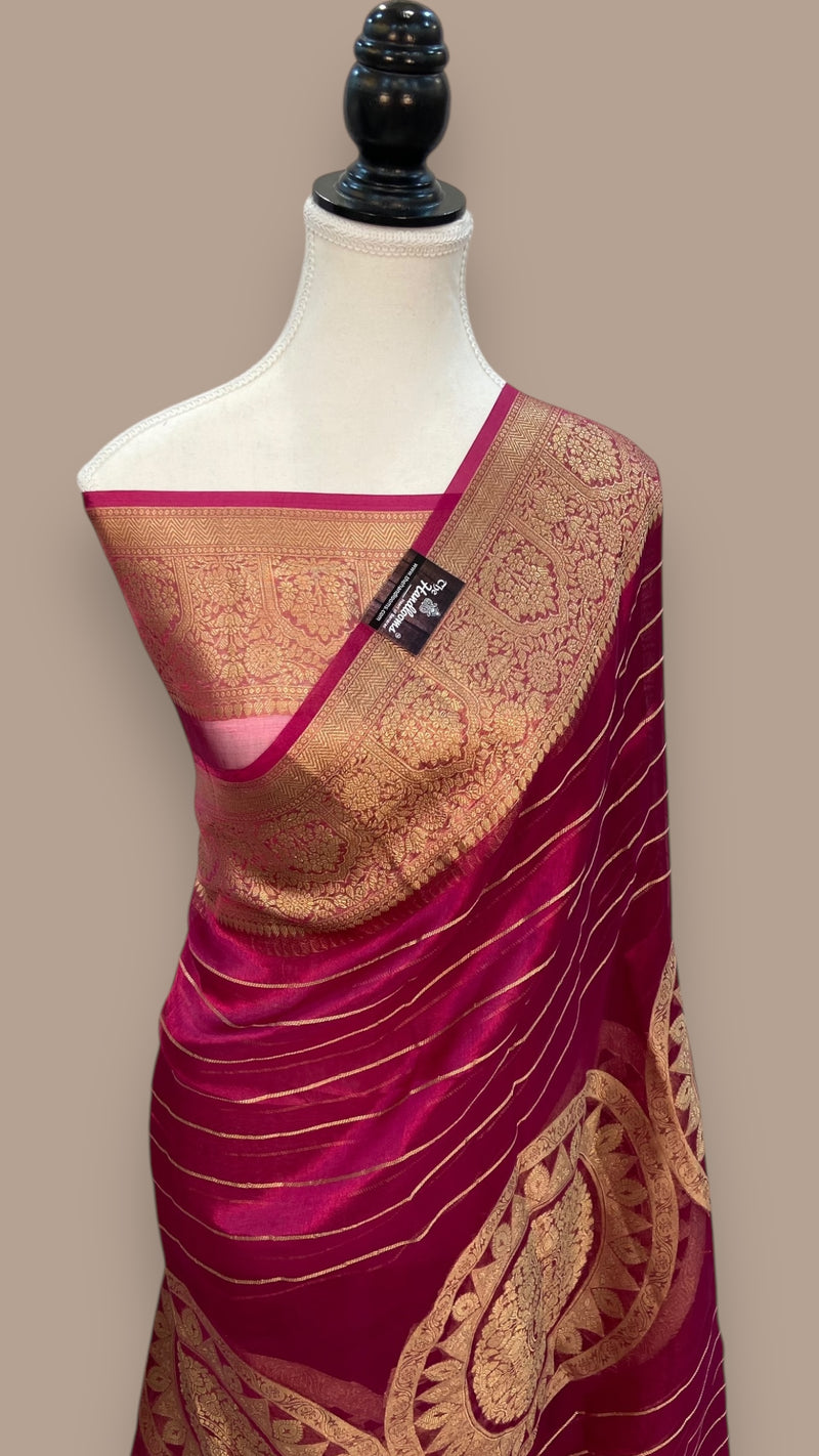 Pure Metallic Tissue Handloom Banarasi Saree - The Handlooms