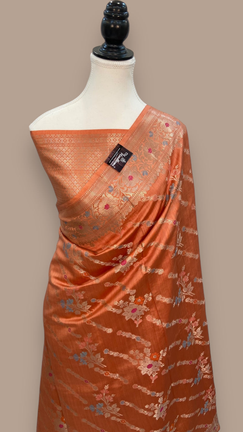 Pure Chiniya Silk Handloom Banarasi Saree - The Handlooms
