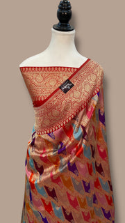 Ektara Pure Katan Silk Banarasi Handloom Saree - All over kadiyal Jaal work - The Handlooms