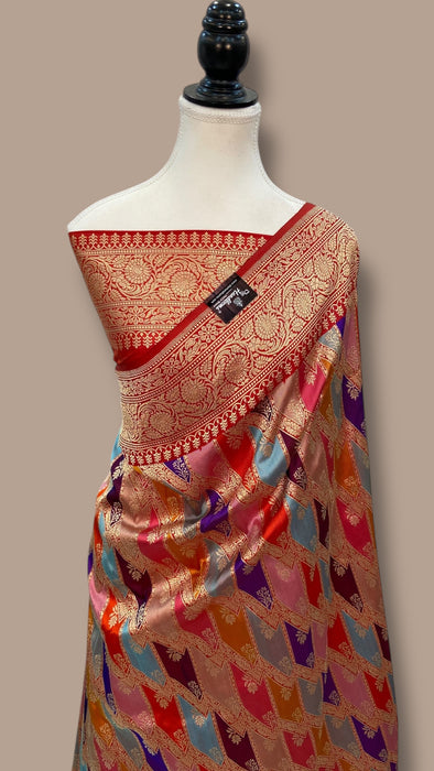 Ektara Pure Katan Silk Banarasi Handloom Saree - All over kadiyal Jaal work