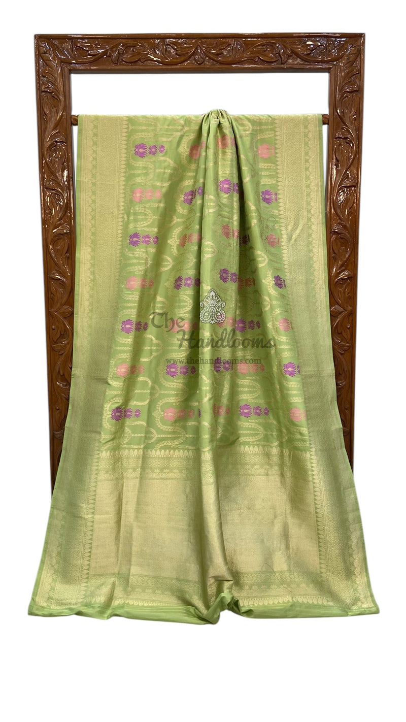 Ektara Pure Katan Silk Banarasi Handloom Saree - All over kadiyal Jaal work - The Handlooms