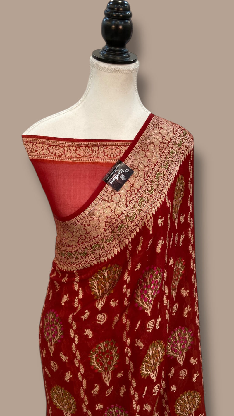 Pure Chiffon Khaddi Banarasi Saree - The Handlooms
