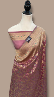 Pure Katan Silk Banarasi Handloom Saree - All over Jaal Work With Meenakari - The Handlooms
