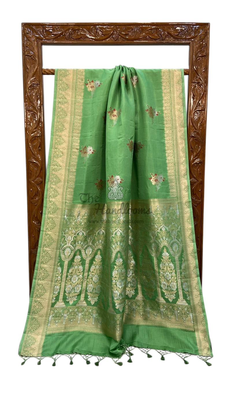 Pure Mushroo Silk Handloom Banarasi Saree - The Handlooms