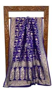 Pure Katan Silk Banarasi Handloom Saree - All over Jaal work - The Handlooms