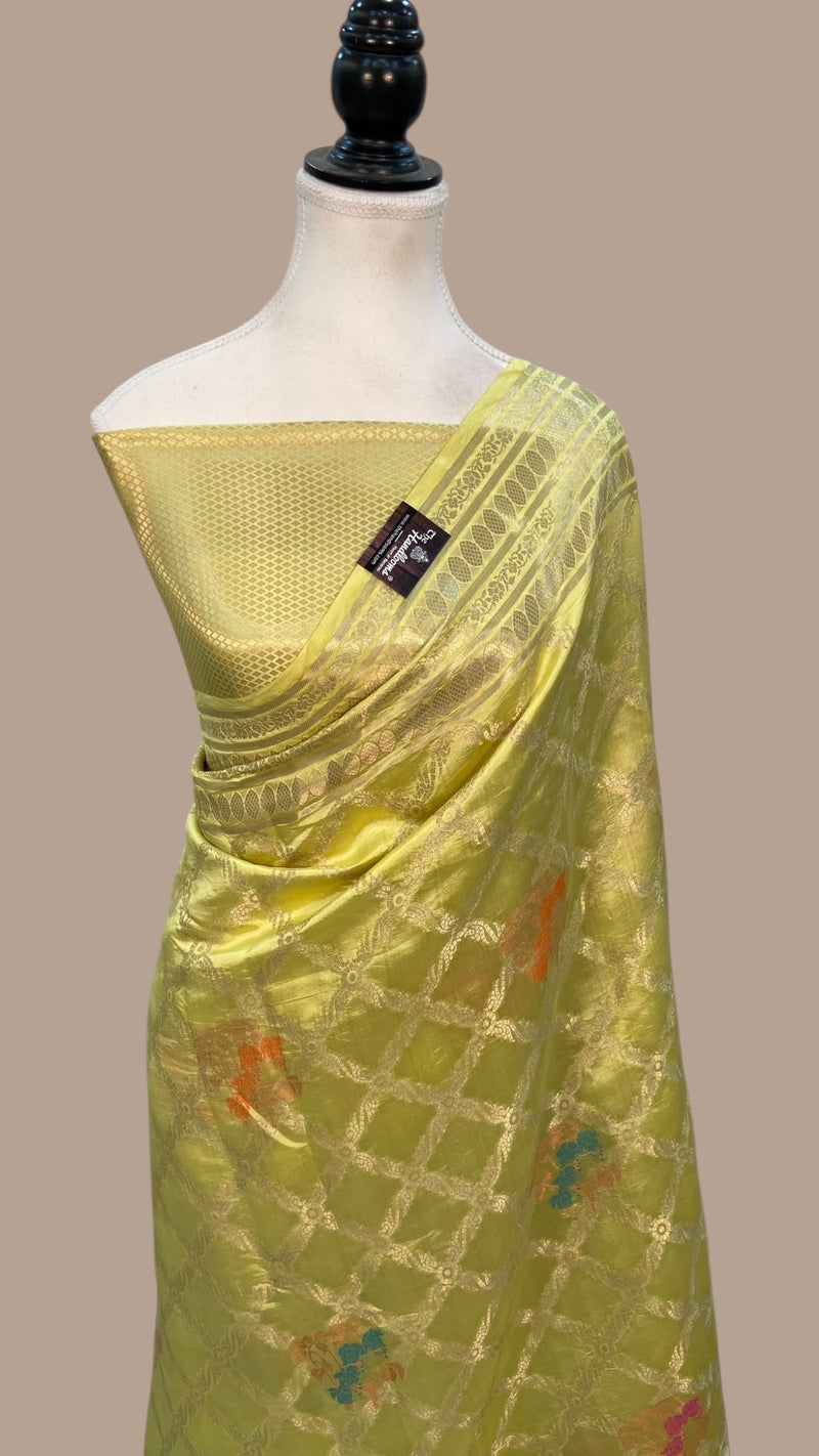 Pure Mango Silk Banarasi Handloom Saree - The Handlooms