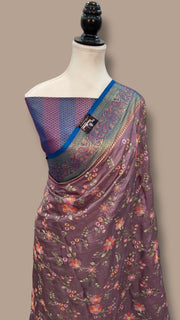 Tussar Silk Handloom Banarasi Saree With Chikankari - The Handlooms