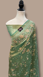Pure Tissue Handloom Banarasi Saree With Chikankari - The Handlooms