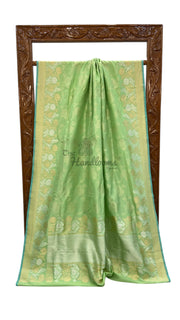 Ektara Pure Katan Silk Banarasi Handloom Saree - All over kadiyal Jaal work - The Handlooms