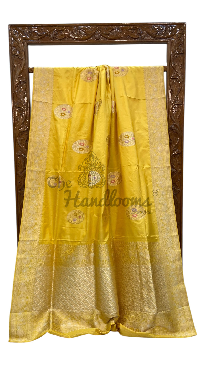 Ektara Pure Katan Silk Banarasi Handloom Saree - All over kadiyal Jaal work - The Handlooms