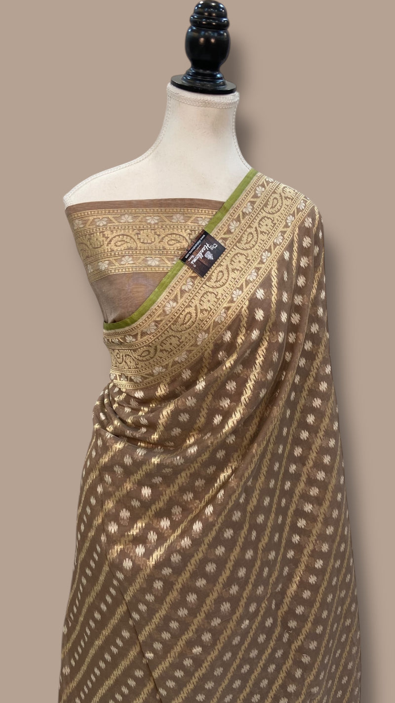 Pure Cotton Tissue Banarasi Handloom Saree - The Handlooms