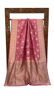 Pure Katan Silk Banarasi Handloom Saree - All Over Jaal Work - The Handlooms