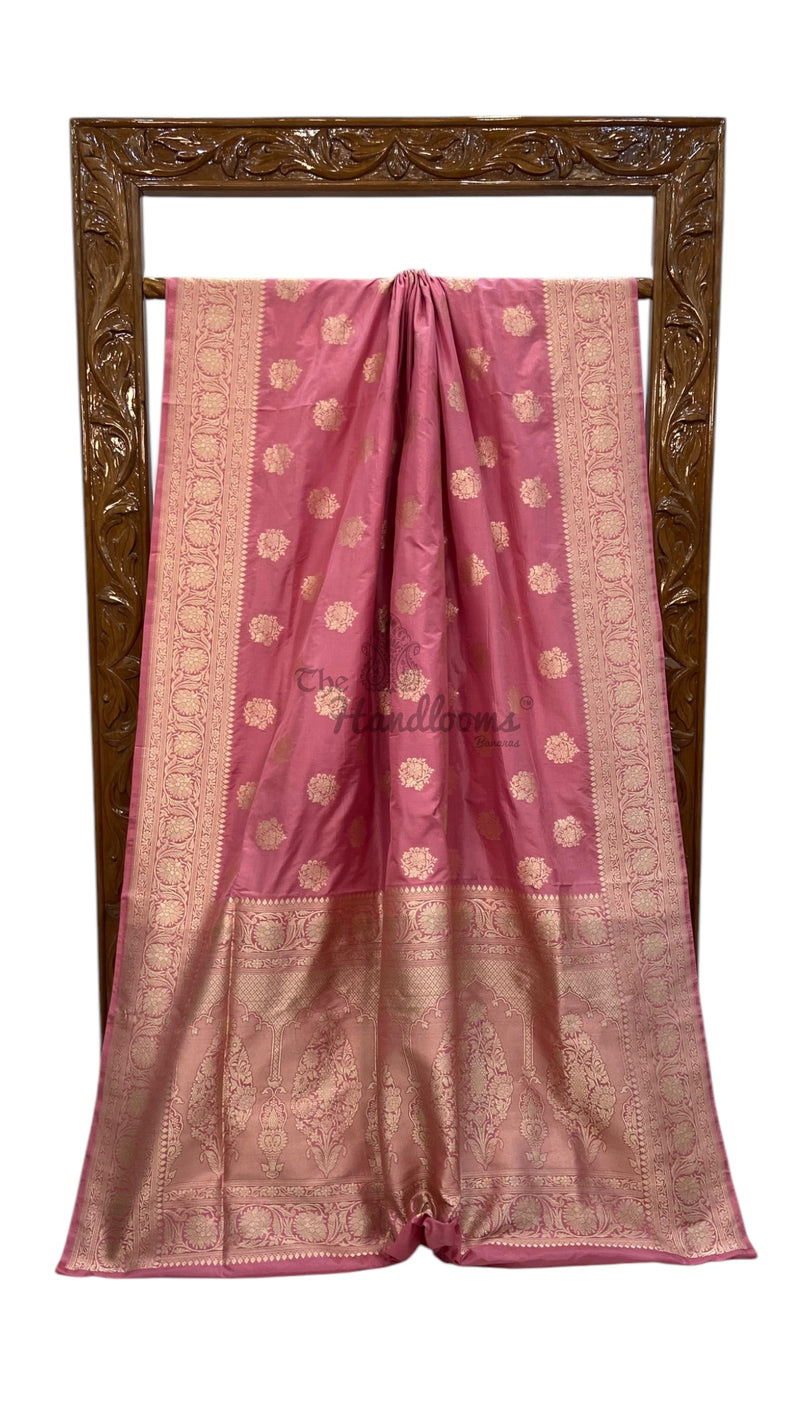 Pure Katan Silk Banarasi Handloom Saree - All Over Jaal Work - The Handlooms