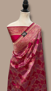 Pure Katan Silk Banarasi Handloom Saree - All over Jaal Work With Rangkart - The Handlooms