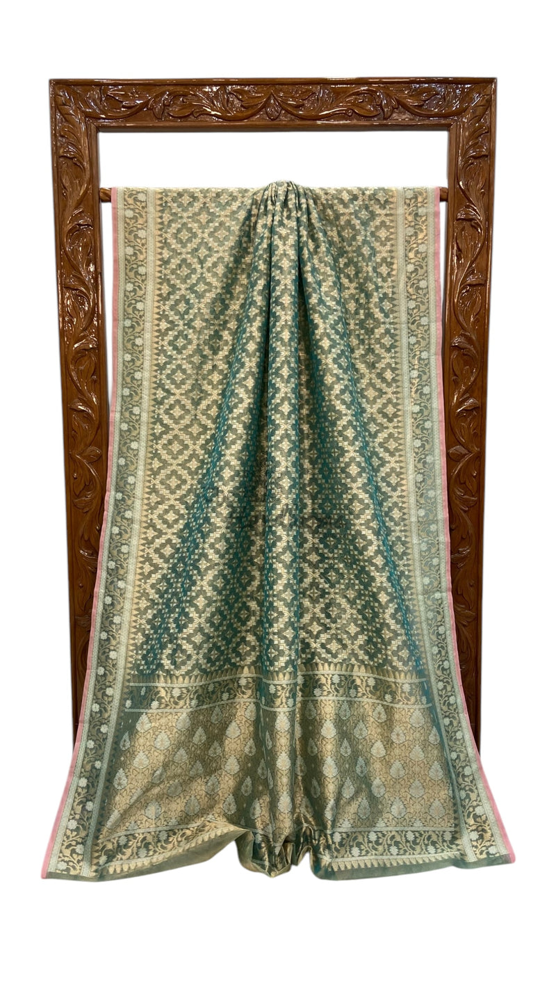 Pure Tissue Reshmi zari Handloom Banarasi Saree - The Handlooms