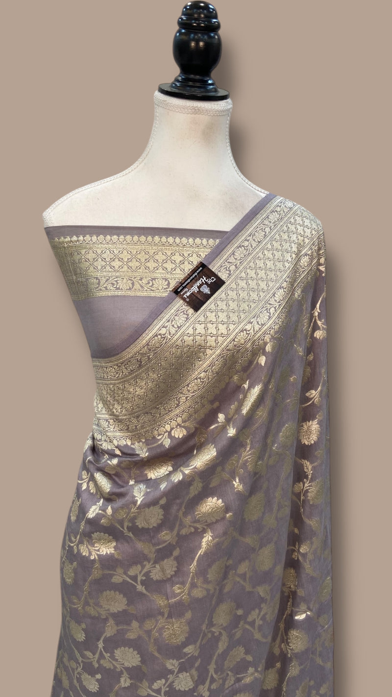 Moonga Georgette Handloom Banarasi Saree - The Handlooms