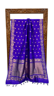 Pure Katan Silk Banarasi Handloom Saree - All over Kadua motifs - The Handlooms