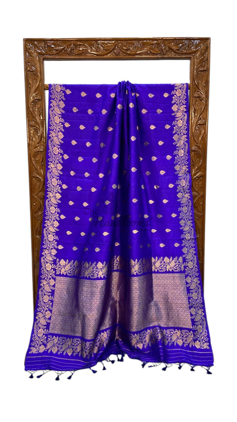 Pure Katan Silk Banarasi Handloom Saree - All over Kadua motifs - The Handlooms