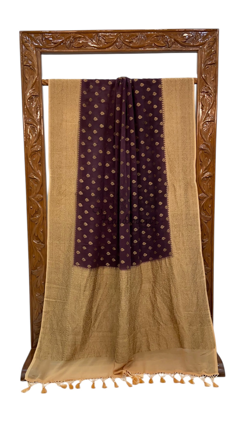 Pure Khaddi Georgette Handloom Banarasi Saree - The Handlooms