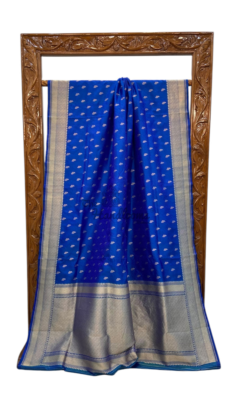 Regal Pure Katan Silk Banarasi Saree – Handwoven Tanchui Brocade - The Handlooms