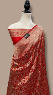 Regal Pure Katan Silk Banarasi Saree – Handwoven Tanchui Brocade - The Handlooms