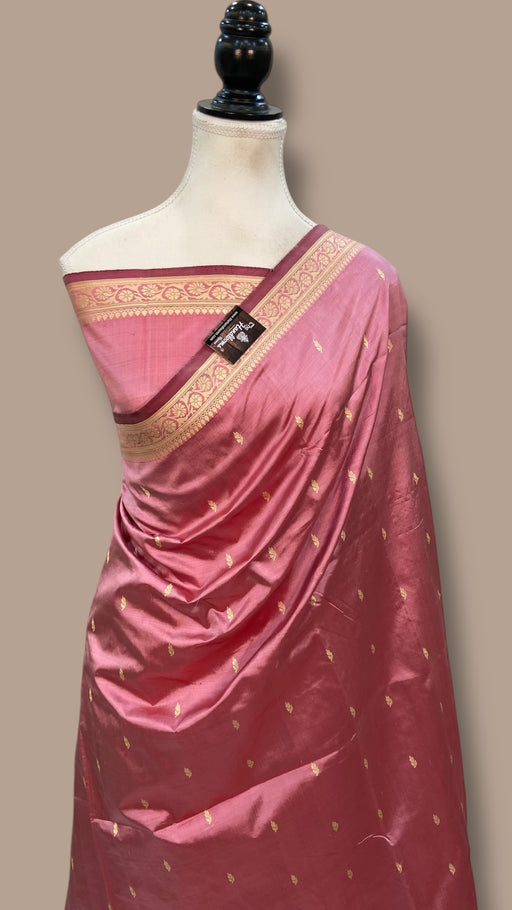 Pure Katan Silk Reshmi Zari Banarasi Handloom Saree - The Handlooms