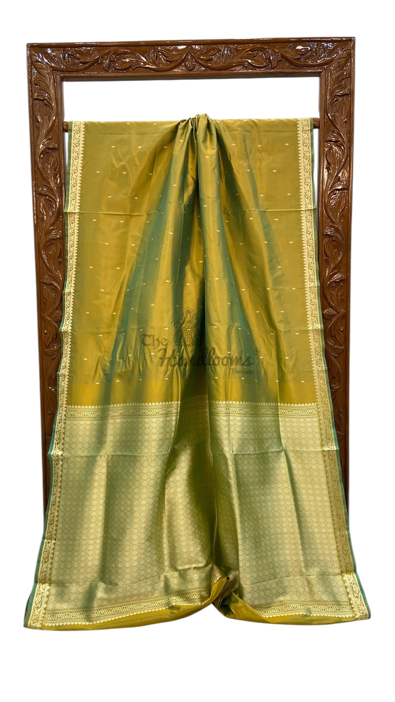 Pure Katan Silk Reshmi Zari Banarasi Handloom Saree - The Handlooms