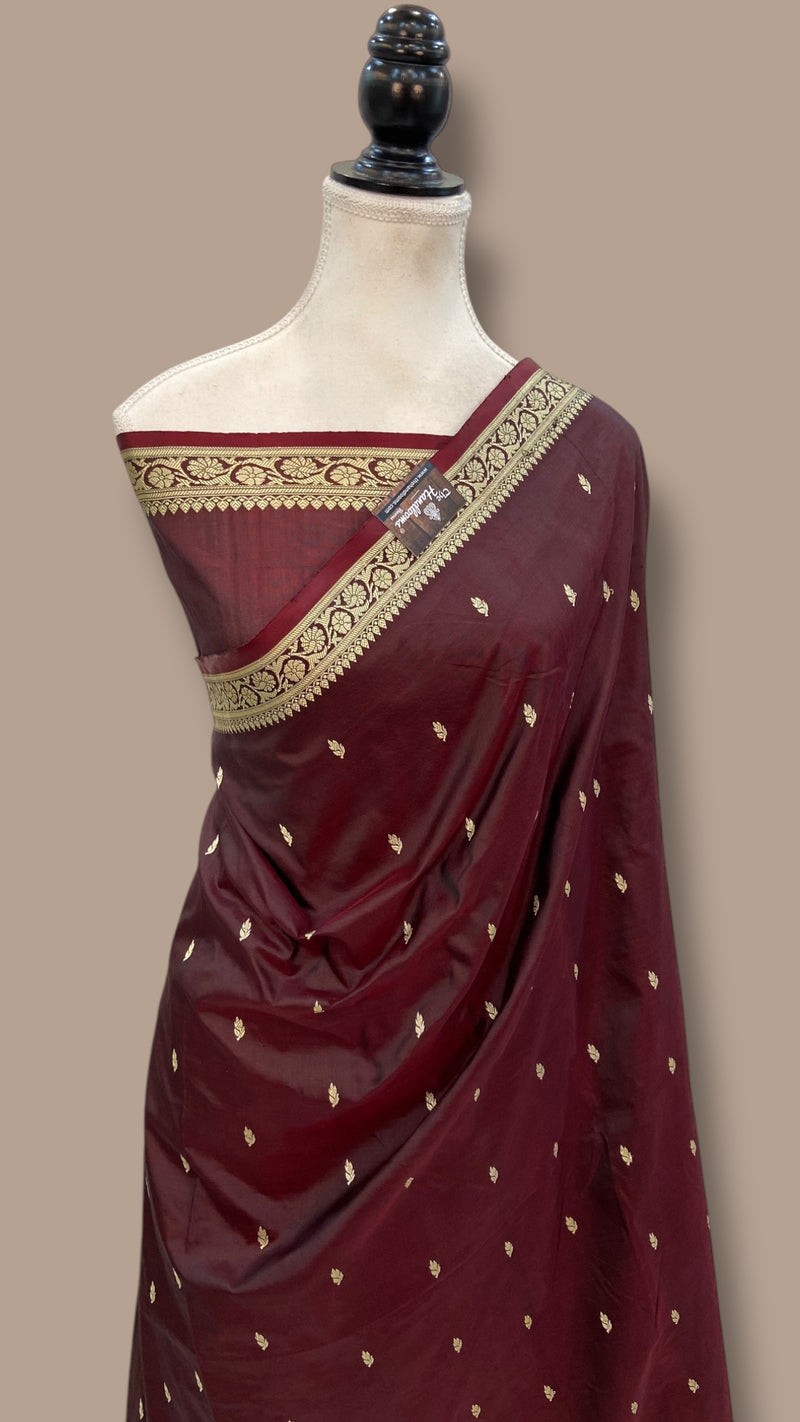 Pure Katan Silk Reshmi Zari Banarasi Handloom Saree - The Handlooms