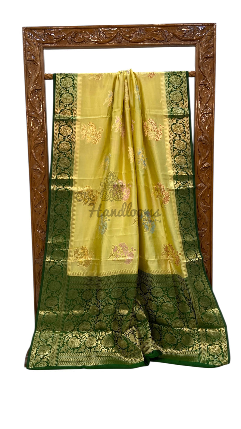 Pure Mango Silk Banarasi Handloom Saree - The Handlooms