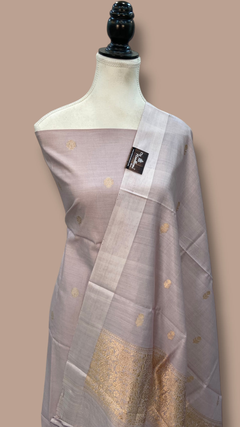 Pure Silk Banarasi Handloom Dress material - All Over Kadua Motifs With Silk Dupatta - The Handlooms