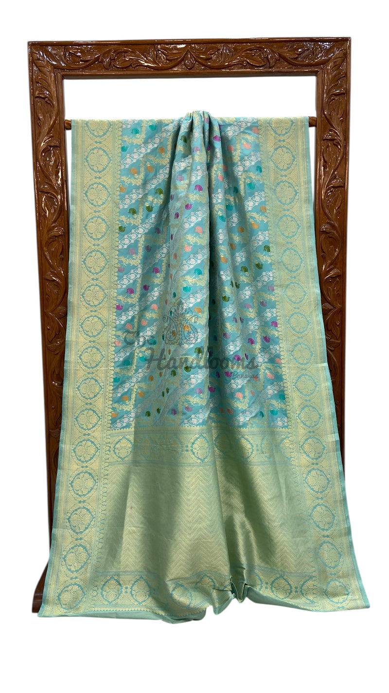 Ektara Pure Katan Silk Banarasi Handloom Saree - All over kadiyal Jaal work - The Handlooms
