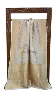 Pure Tussar Handloom Banarasi Saree - All over kadua Weaving - The Handlooms